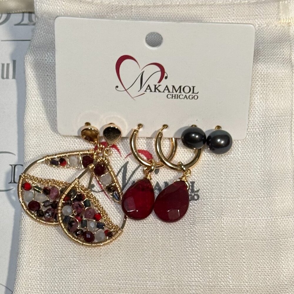NWOT 3 Pairs of Nakamol Earrings